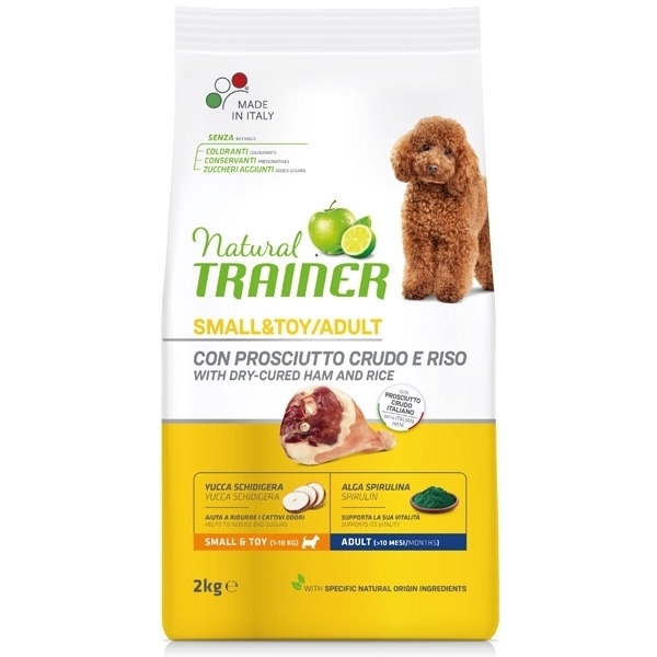 TRAINER NATURAL ADULT SMALL & TOY CON PROSCIUTTO CRUDO E RISO 