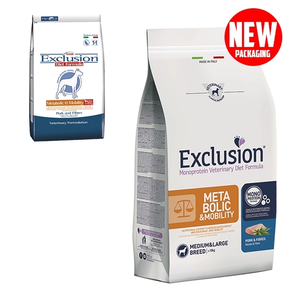 EXCLUSION DIET METABOLIC & MOBILITY MEDIUM/LARGE BREED CON MAIALE E FIBRE 