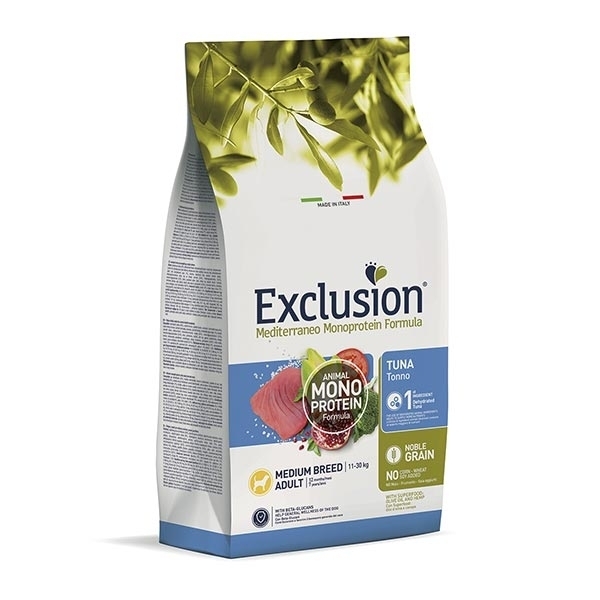 EXCLUSION MEDITERRANEO MONOPROTEIN ADULT MEDIUM BREED CON TONNO 