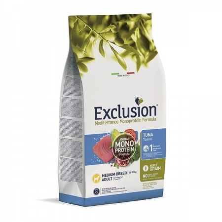 EXCLUSION MEDITERRANEO MONOPROTEIN ADULT MEDIUM BREED CON TONNO Cani