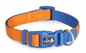 COLLARE REGOLABILE CAMON DOUBLE PREMIUM ARANCIO/BLU