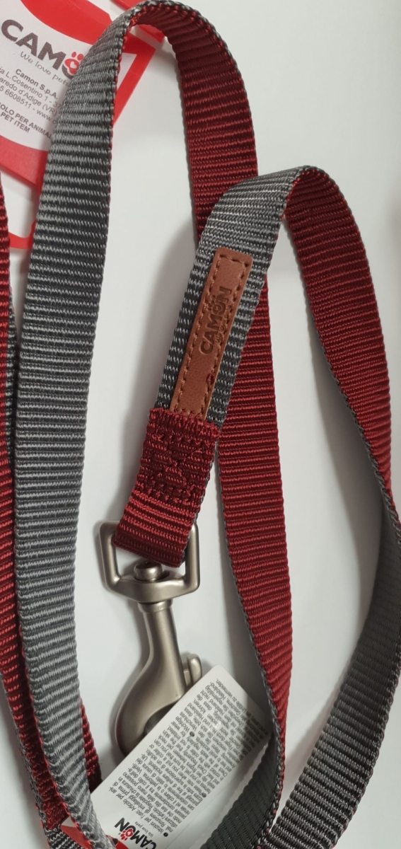 CAMON GUINZAGLIO DOUBLE PREMIUM GRIGIO/ROSSO 