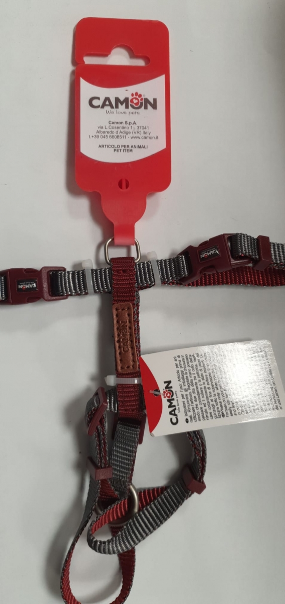 CAMON PETTORINA REGOLABILE H DOUBLE PREMIUM GRIGIO/ROSSO 
