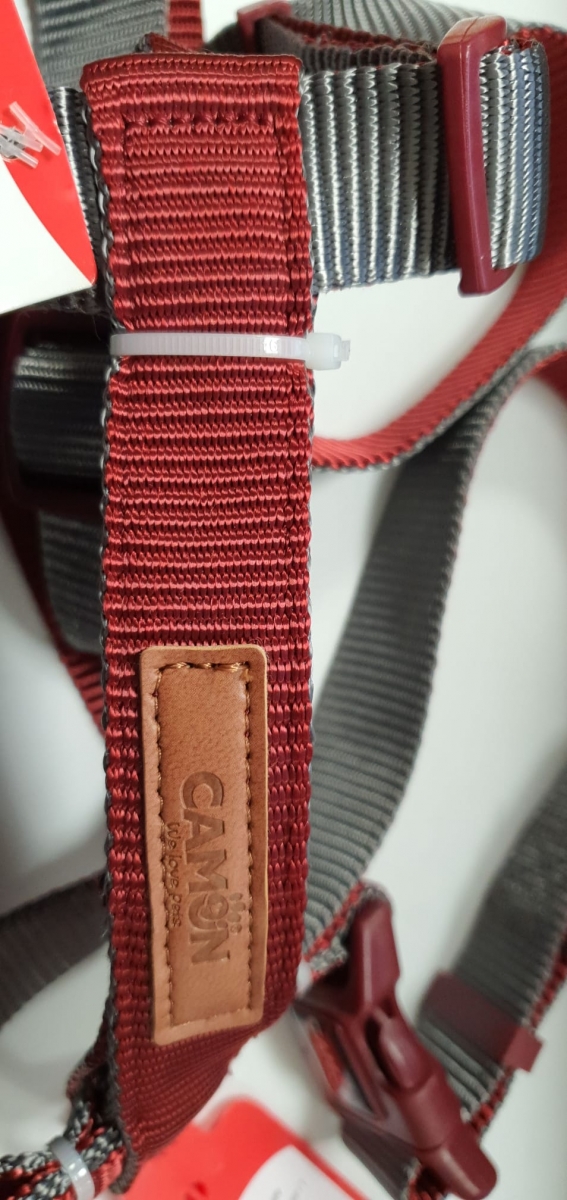 CAMON PETTORINA REGOLABILE H DOUBLE PREMIUM GRIGIO/ROSSO 