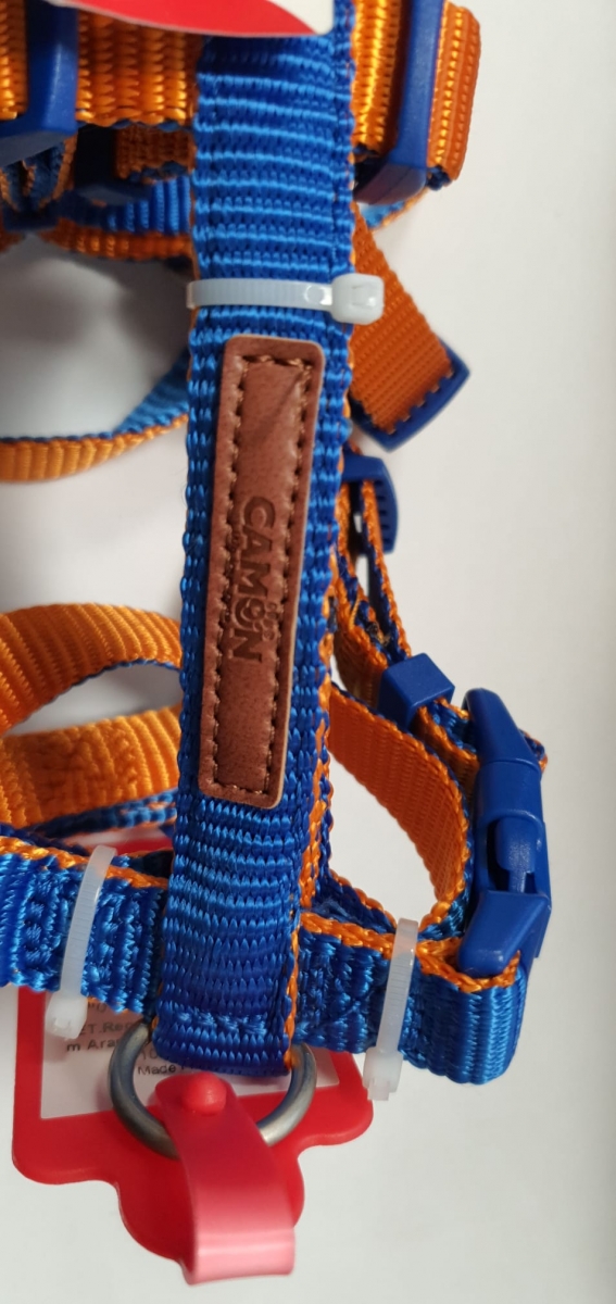 PETTORINA REGOLABILE H DOUBLE PREMIUM ARANCIO/BLU 
