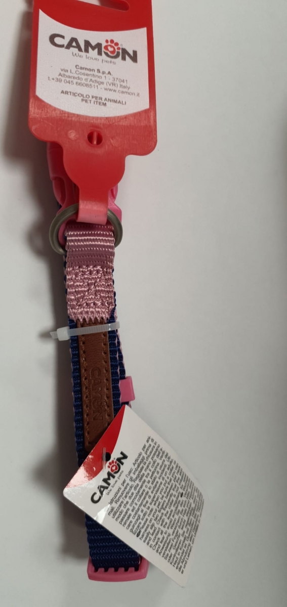 COLLARE REGOLABILE CAMON DOUBLE PREMIUM BLU/ROSA