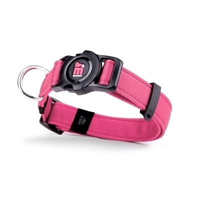 COLLARE MEMOPET POLIESTERE ROSA REGOLABILE CON FIBBIA A SCATTO 
