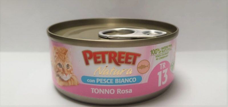PETREET NATURA TONNO ROSA CON PESCE BIANCO Gatti