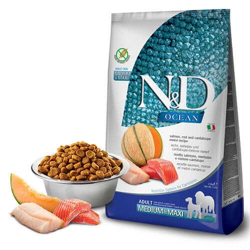 N&D OCEAN DOG SALMONE, MERLUZZO E CANTALUPO ADULT MEDIUM/MAX 