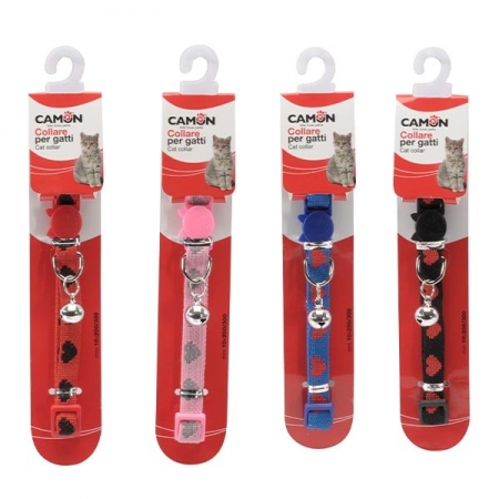 CAMON COLLARE ELASTICIZZATO PER GATTI CUORI Gatti