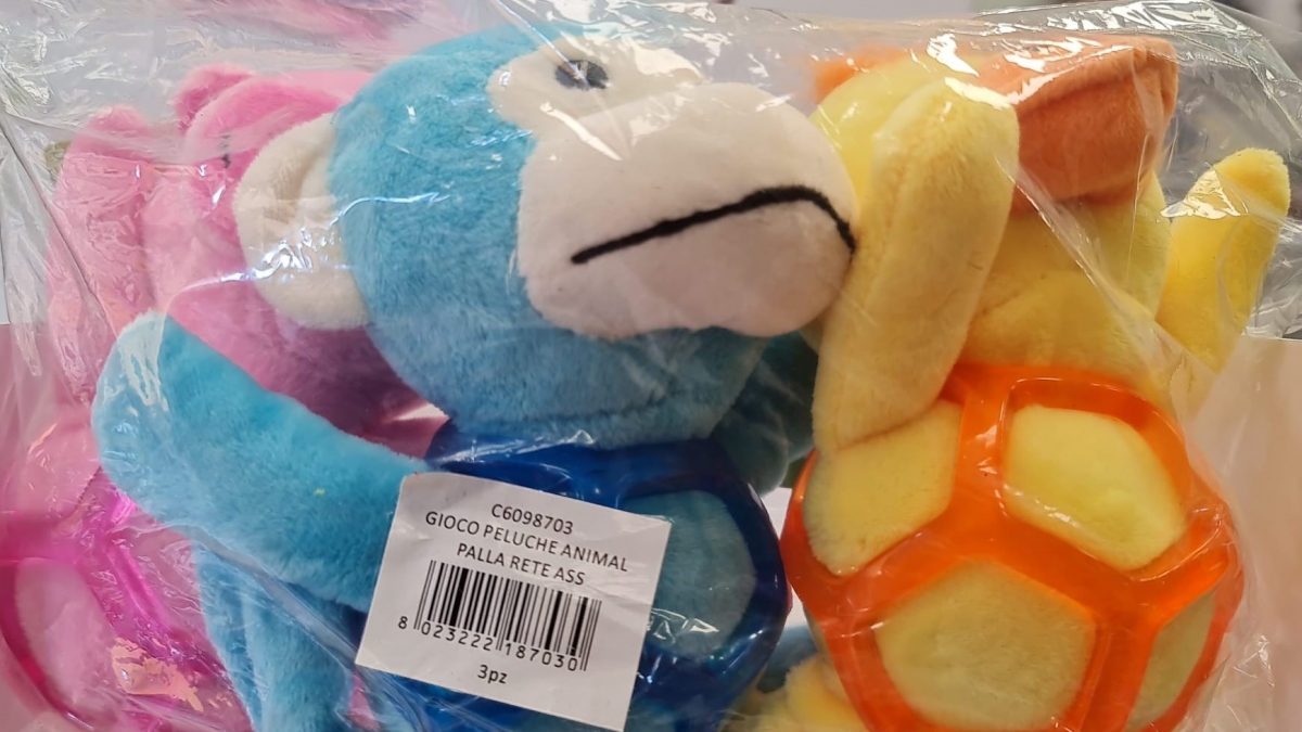GIOCO PELUCHE ANIMAL PALLA RETE ASSORTITI