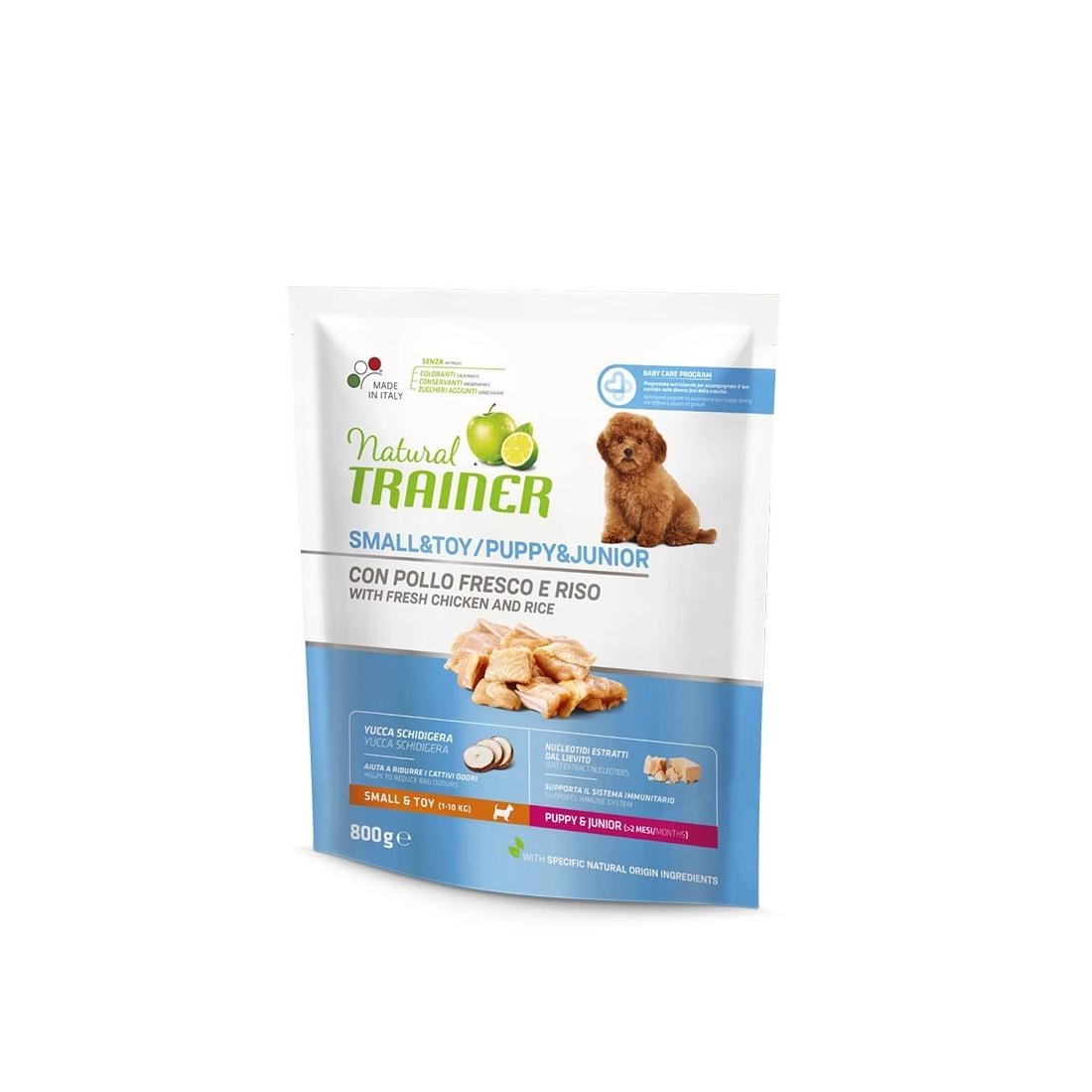 TRAINER  NATURAL PUPPY & JUNIOR SMALL & TOY CON POLLO FRESCO E RISO 