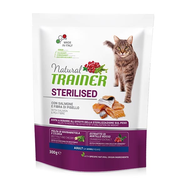 TRAINER NATURAL ADULT STERILISED CON SALMONE 