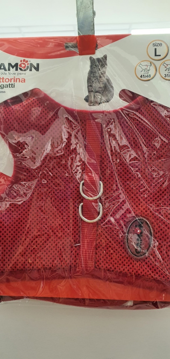 PETTORINA REGOLABILE GATTI MESH COLORE ROSSO 
