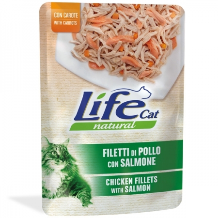 LIFE PET CARE LIFE CAT NATURAL ADULT POLLO SALMONE E CAROTE Gatti