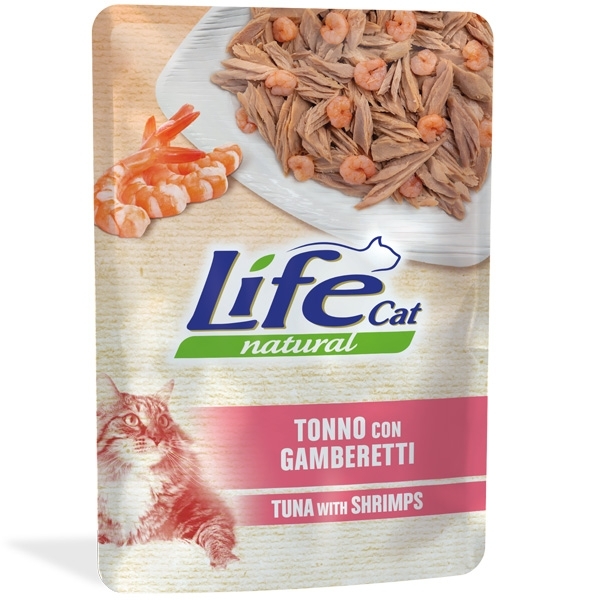 LIFE PET CARE LIFE CAT NATURAL ADULT TONNO CON GAMBERETTI 
