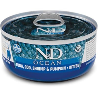 FARMINA (RUSSO MANGIMI)  N&D OCEAN KITTEN CON TONNO, MERLUZZO, GAMBERETTI E ZUCCA Gatti