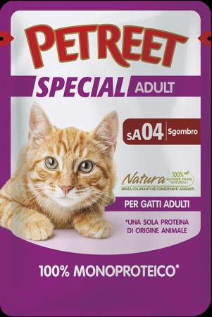 PETREET NATURA 100% MONOPROTEICO BUSTA SGOMBRO SA04 Gatti