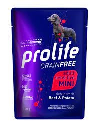 PROLIFE DOGS GRAIN FREE ADULT SENSITIVE MINI MANZO E PATATE Cani