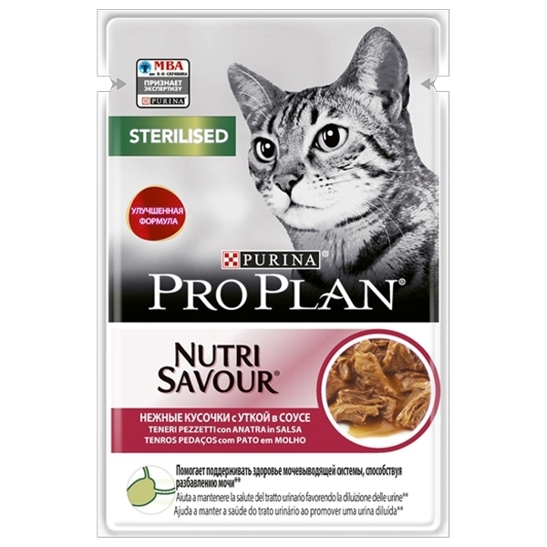 NESTLE' PURINA  PRO PLAN STERILISED NUTRISAVOUR CON ANATRA IN SALSA