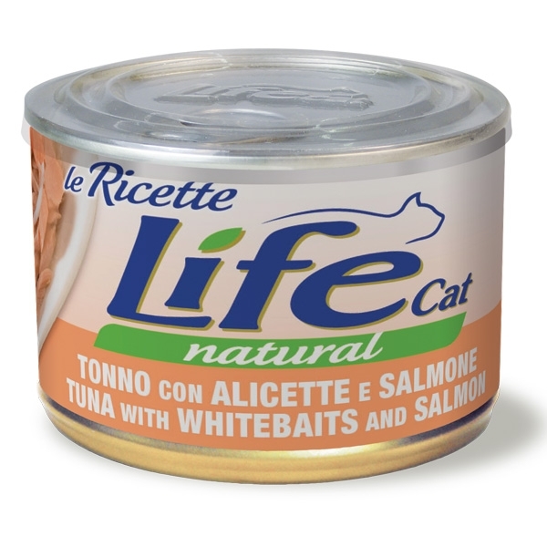 LIFE PET CARE  LIFE CAT LE RICETTE TONNO CON ALICETTE E SALMONE 
