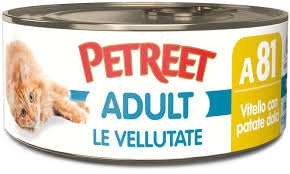 PETREET NATURA ADULT LE VELLUTATE VITELLO CON PATATE DOLCI A 81 Gatti