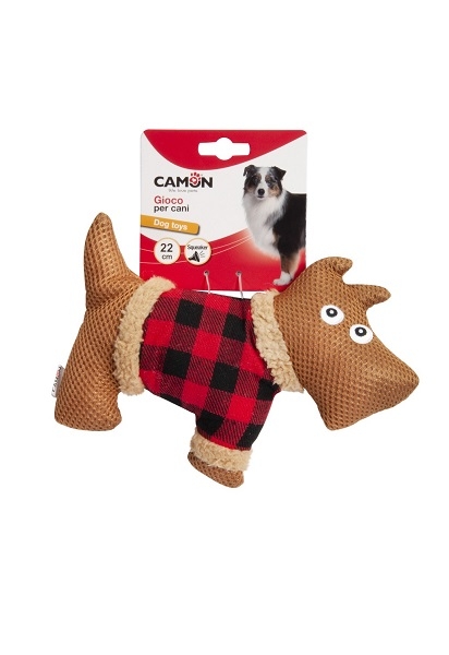 GIOCO CANE IN TESSUTO C/SQUEAKER
