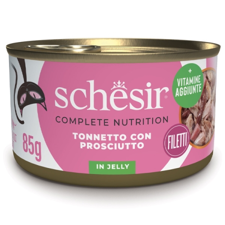 SCHESIR COMPLETE NUTRITION FILETTI TONNETTO CON PROSCIUTTO IN JELLY Gatti