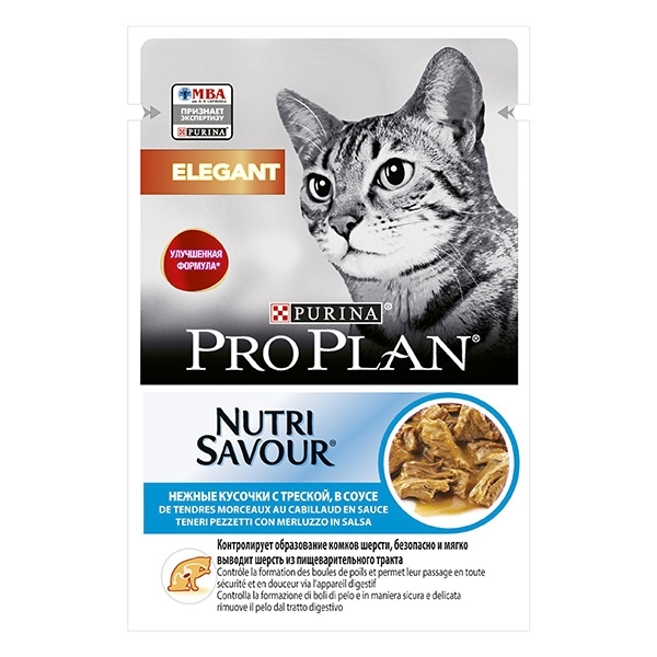 NESTLE' PURINA  PRO PLAN NUTRI SAVOUR ELEGANT TENERI PEZZETTI CON MERLUZZO IN SALSA