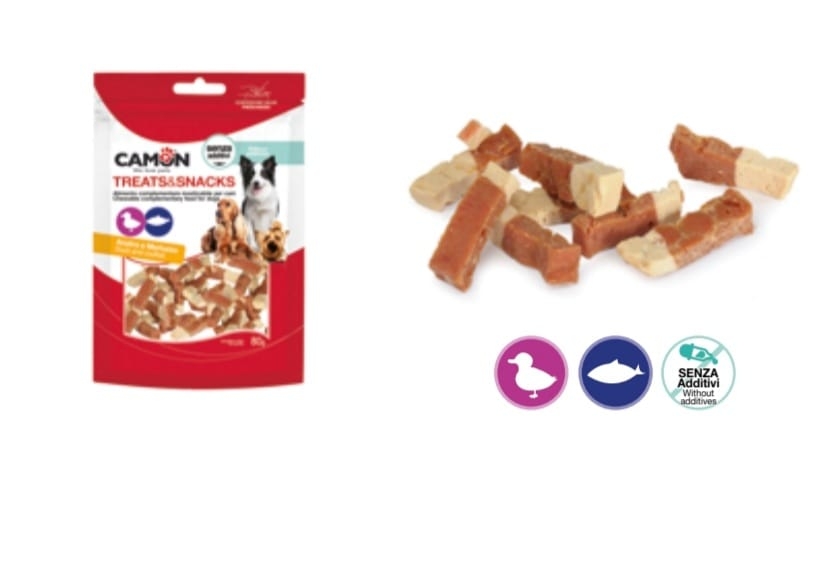 CAMON BOCCONCINI DI ANATRA E MERLUZZO 3,5 X 0,5 CM