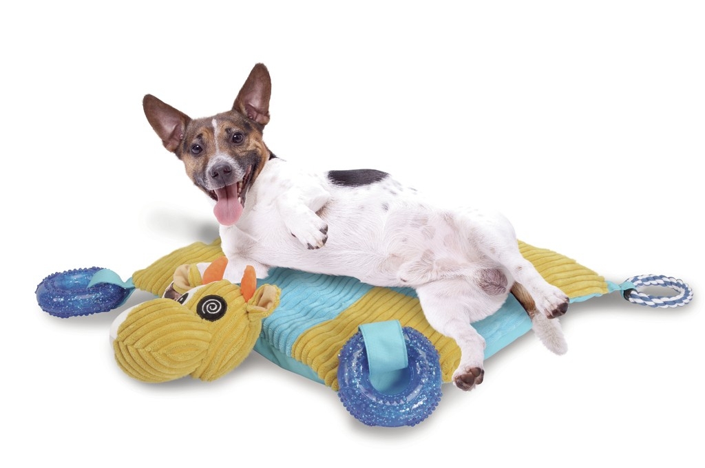 CAMON CUSCINO MULTIUNZIONE PER CANI TAPPETINO MUCCA CON SQUEAKER