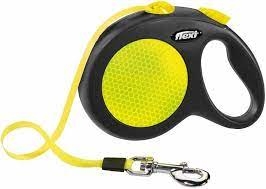 FLEXI NEW NEON L FETTUCCIA  5 MT NERO FLUO