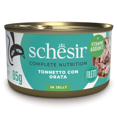 SCHESIR COMPLETE NUTRITION FILETTI TONNETTO CON ORATA IN JELLY Gatti