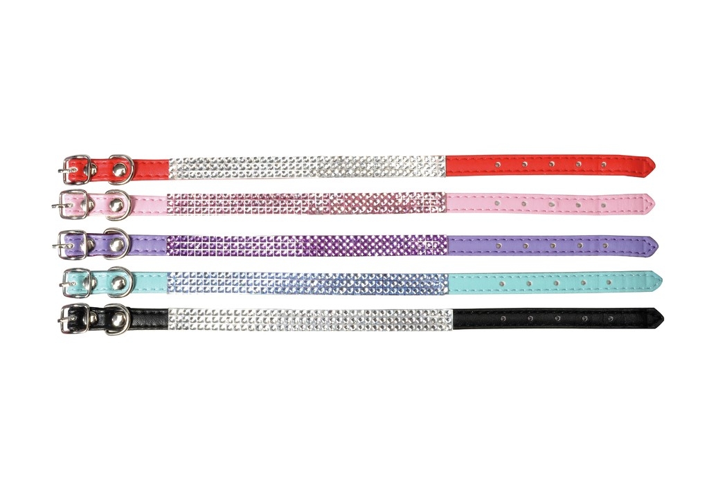 COLLARI IN SIMILPELLE CON STRASS ELEGANCE PER CANI CAMON 