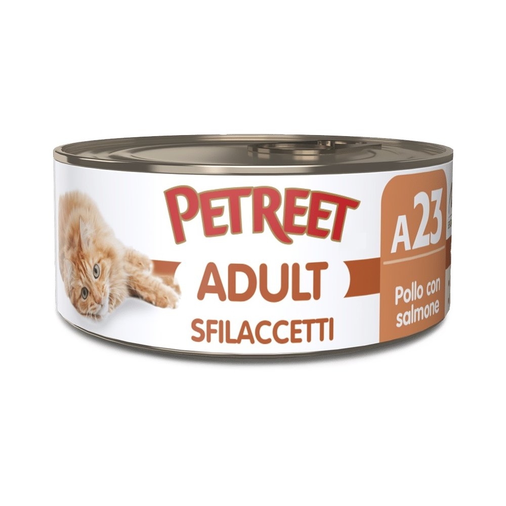PETREET NATURA SFILACCETTI DI POLLO CON SALMONE A23 