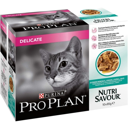 PURINA PRO PLAN NUTRI SAVOUR DELICATE PESCE DELL'OCEANO IN SALSA Gatti