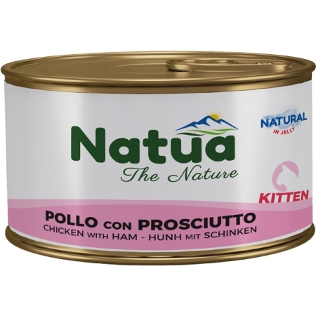 NATUA  NATURAL KITTEN JELLY POLLO CON PROSCIUTTO Gatti