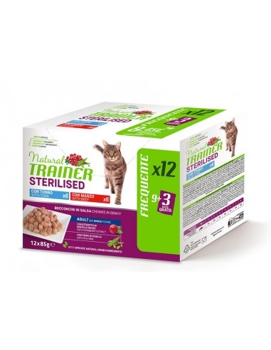 NATURAL TRAINER STERILISED MULTIPACK TONNO/MANZO 9+3 