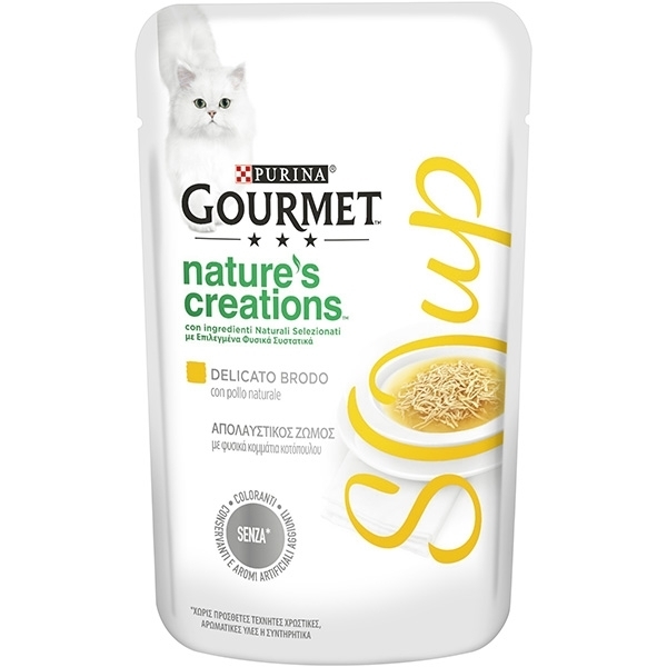 NESTLE' PURINA  GOURMET SOUP CON POLLO NATURALE FINEMENTE TAGLIATO 