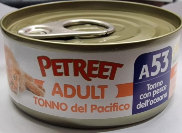 PETREET NATURA TONNO DEL PACIFICO CON PESCE DELL'OCEANO A53 Gatti
