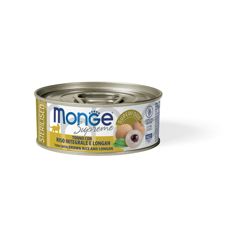 MONGE SUPREME STERILISED TONNO RISO INTEGRALE E LONGAN