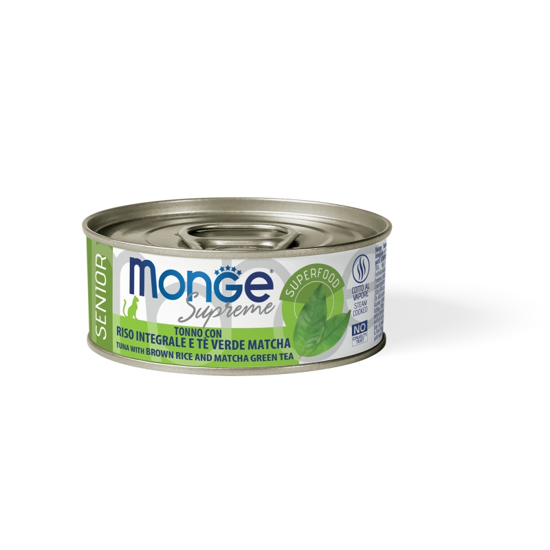 MONGE SUPREME SENIOR TONNO CON RISO INTEGRALE E TE' VERDE MATCHA 