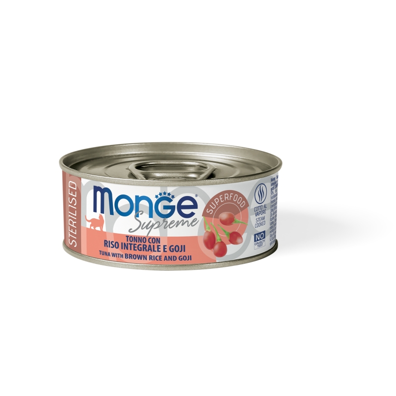 MONGE SUPREME STERILISED TONNO RISO INTEGRALE E GOJI 