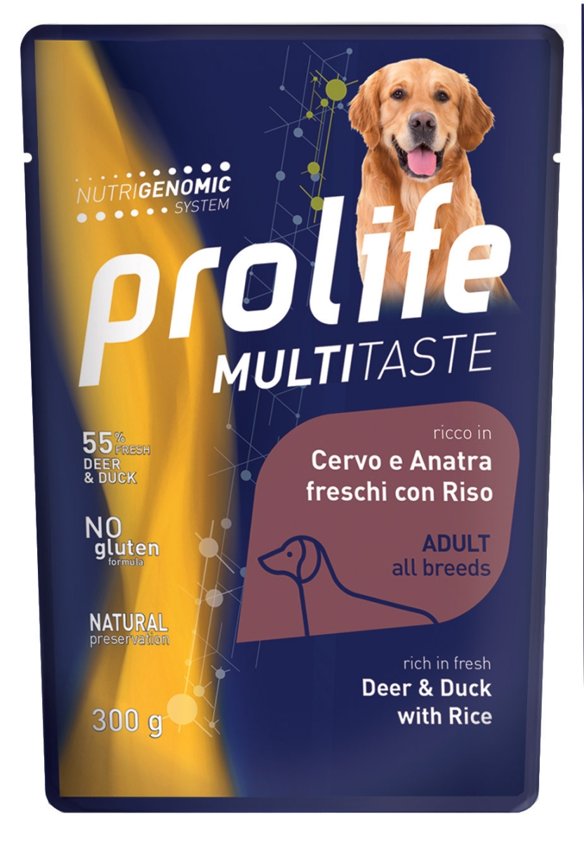 PROLIFE DOGW BUSTA CERVO E ANATRA CON RISO E ANANAS ADULT ALL BREEDS MULTITASTE