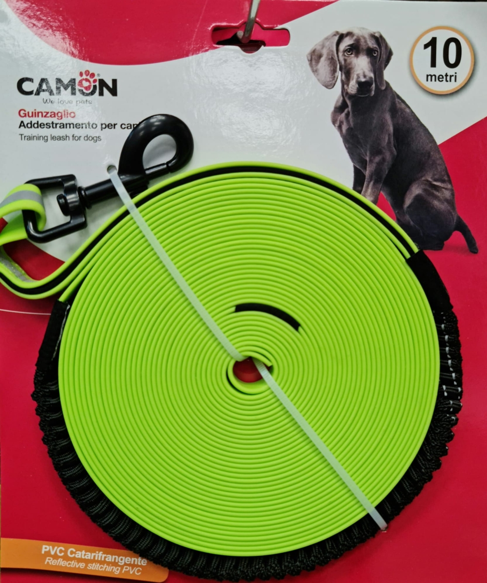CAMON GUINZAGLIO LUNGHINA IN PVC CON BANDA RIFLETTENTE 