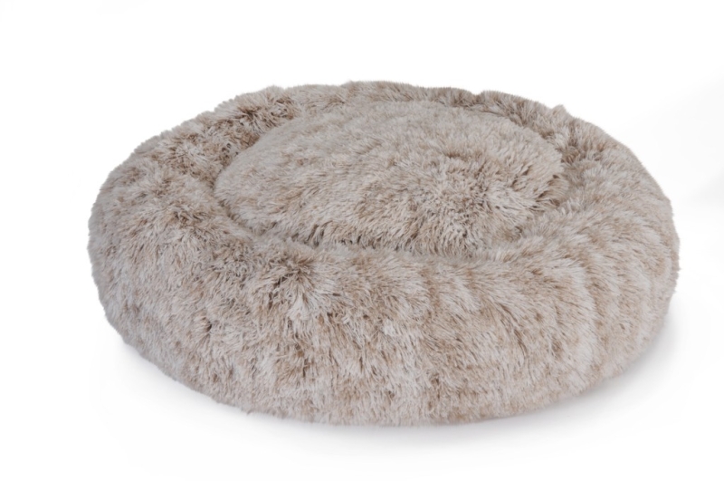 CAMON CUCCIA  A CIAMBELLA SFODERABILE CON PELLICCIA SINTETICA MARRONE / BIANCO 
