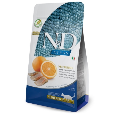FARMINA (RUSSO MANGIMI) NATURAL & DELICIUS OCEAN NEUTERED ARRINGA E ARANCIA GRAIN FREE Gatti