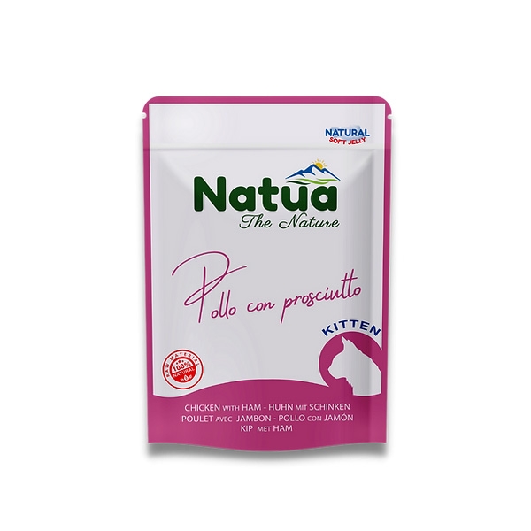 NATUA NATURAL KITTEN POLLO CON PROSCIUTTO IN SOFT JELLY 