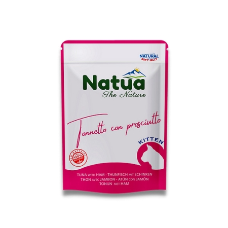 NATUA NATURAL KITTEN TONNETTO CON PROSCIUTTO IN SOFT JELLY Gatti