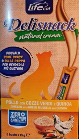 LIFE CAT NATURAL CREAM POLLO CON COZZE VERDI E QUINOA Gatti